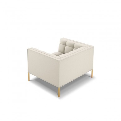 Fauteuil Karoo Beige Clair Pieds Métal Doré BOUTICA DESIGN MIC_ARM_78_F1_KAROO1