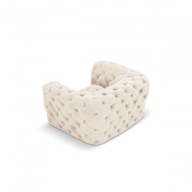 Fauteuil velours Iggy Beige Clair BOUTICA DESIGN MIC_ARM_51_F1_IGGY1