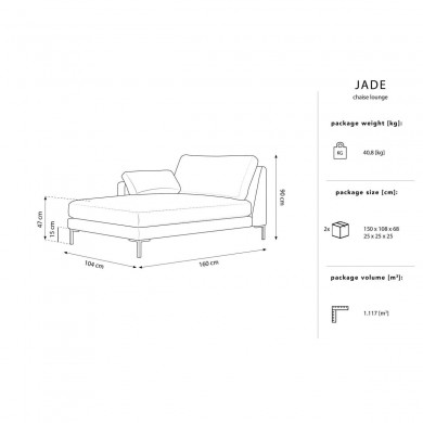 Canapé Méridienne gauche Jade Beige Clair BOUTICA DESIGN MIC_CHL_54_F1_JADE1