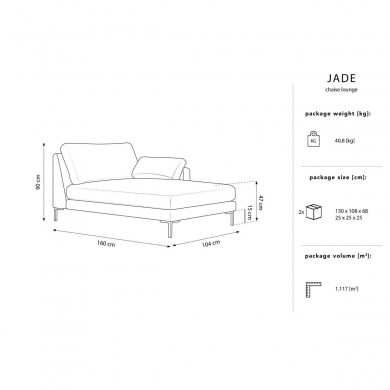 Canapé Méridienne droite Jade Argent BOUTICA DESIGN MIC_CHR_54_F1_JADE2