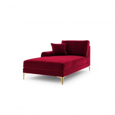 Canapé Méridienne gauche velours Larnite Rouge Pieds Métal Doré BOUTICA DESIGN MIC_CHL_51_B1_LARNITE2