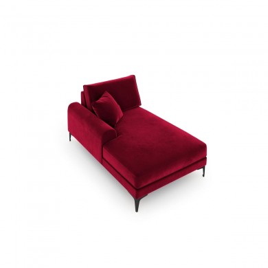 Canapé Méridienne gauche velours Larnite Rouge Pieds Métal Chromé Noir BOUTICA DESIGN MIC_CHL_51_B2_LARNITE2