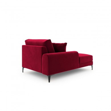 Canapé Méridienne gauche velours Larnite Rouge Pieds Métal Chromé Noir BOUTICA DESIGN MIC_CHL_51_B2_LARNITE2