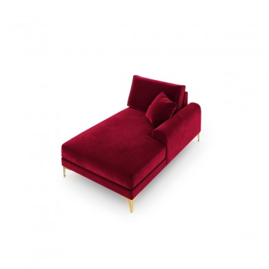 Canapé Méridienne droite velours Larnite Rouge Pieds Métal Doré BOUTICA DESIGN MIC_CHR_51_B1_LARNITE2