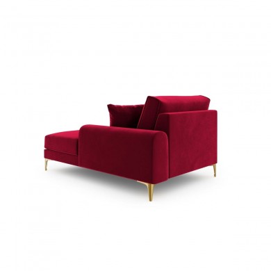 Canapé Méridienne droite velours Larnite Rouge Pieds Métal Doré BOUTICA DESIGN MIC_CHR_51_B1_LARNITE2