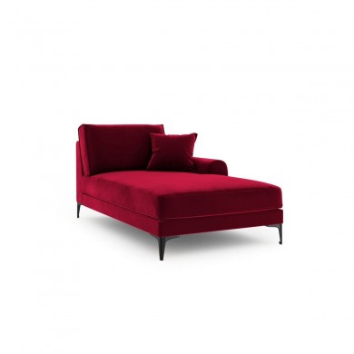 Canapé Méridienne droite velours Larnite Rouge Pieds Métal Chromé Noir BOUTICA DESIGN MIC_CHR_51_B2_LARNITE2