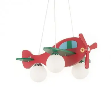 Suspension AVION-2 Rouge/vert 3x40W IDEAL LUX 136318