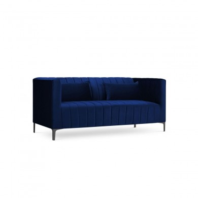 Canapé velours Annite Bleu Roi Pieds Métal Chromé Noir 2 Places BOUTICA DESIGN MIC_2S_B2_2_ANNITE6