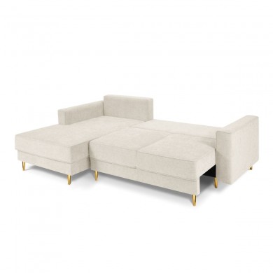 Canapé d'angle gauche convertible avec coffre Dunas Beige Pieds Métal Doré BOUTICA DESIGN MIC_LCF_86_A1_DUNAS1