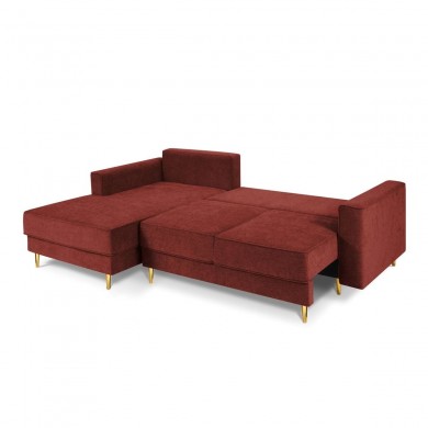 Canapé d'angle gauche convertible avec coffre Dunas Rouge Pieds Métal Doré BOUTICA DESIGN MIC_LCF_86_A1_DUNAS4