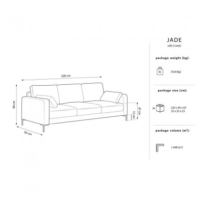 Canapé Jade Gris 3 Places BOUTICA DESIGN MIC_3S_54_F1_JADE3