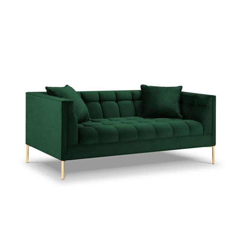 Canapé velours Karoo Vert Bouteille Pieds Métal Doré 2 Places BOUTICA DESIGN MIC_2S_51_F1_KAROO4