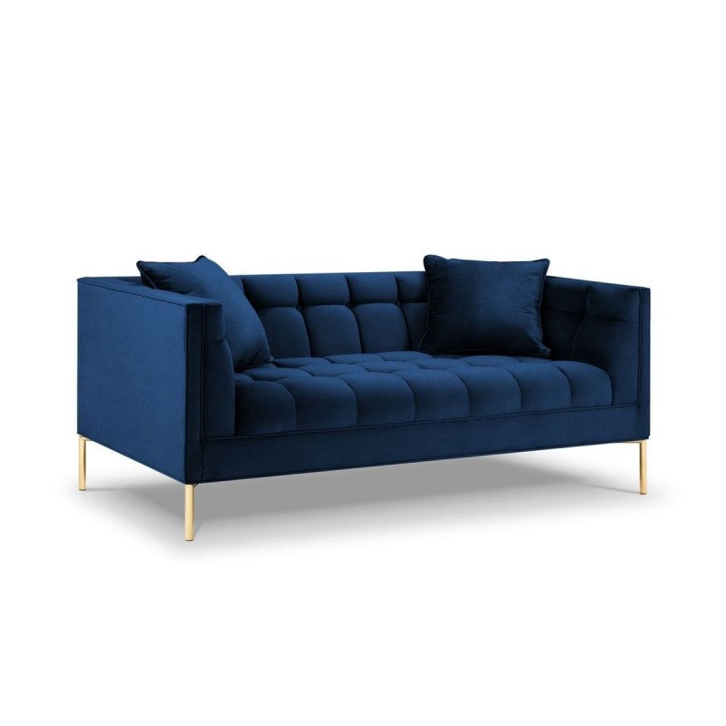 Canapé velours Karoo Bleu Roi Pieds Métal Doré 2 Places BOUTICA DESIGN MIC_2S_51_F1_KAROO7