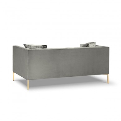 Canapé velours Karoo Gris Clair Pieds Métal Doré 2 Places BOUTICA DESIGN MIC_2S_51_F1_KAROO9