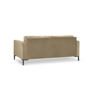 Canapé velours Mamaia Beige Pieds Métal Noir 2 Places BOUTICA DESIGN MIC_2S_51_F1_MAMAIA102