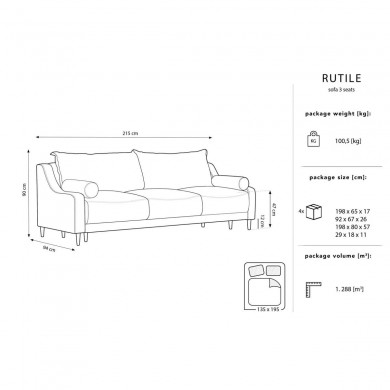 Canapé convertible avec coffre Rutile Gris Foncé BOUTICA DESIGN MIC_3S_2_A3_RUTILE8