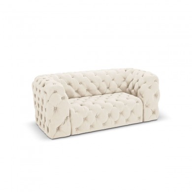 Canapé velours Iggy Beige Clair 2 Places BOUTICA DESIGN MIC_2S_51_F1_IGGY1