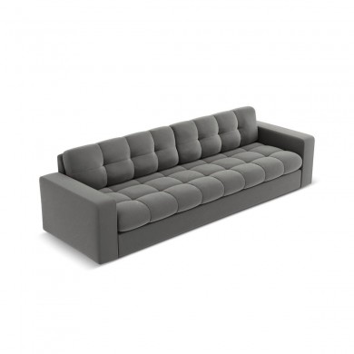 Canapé velours Justin Gris Clair 4 Places BOUTICA DESIGN MIC_4S_51_F1_JUSTIN4