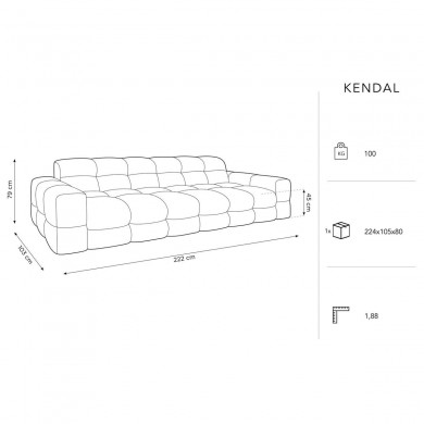 Canapé velours Kendal Rouge 3 Places BOUTICA DESIGN MIC_3S_121_F1_KENDAL7