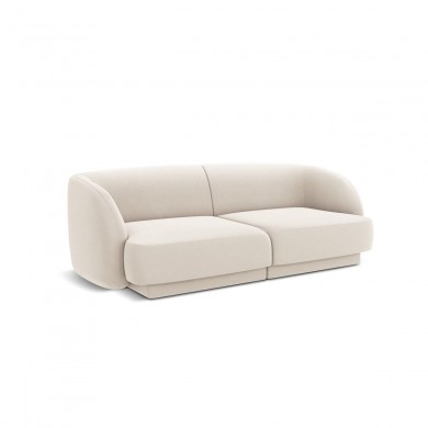 Canapé velours Miley Beige Clair 2 Places BOUTICA DESIGN MIC_2S_51_F1_MILEY1