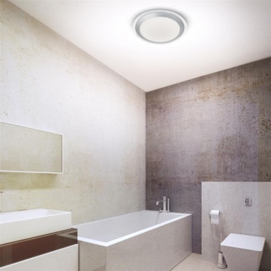 Plafonnier Salle de Bain Chester 20,5W LED Argent SEARCHLIGHT 7684-33SI