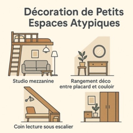 Décoration de Petits Espaces Atypiques : Sublimer Studio Mezzanine, Coin Lecture